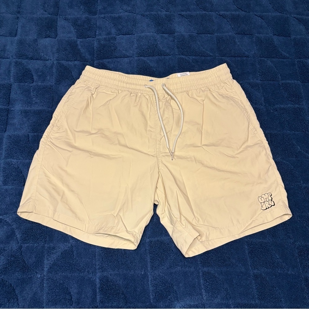 Empyre Men Beige Graffiti Floater Natural Board Shorts